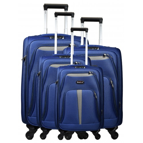 U.S. Traveler Vineyard 4-Piece Softside Luggage Set - Blue